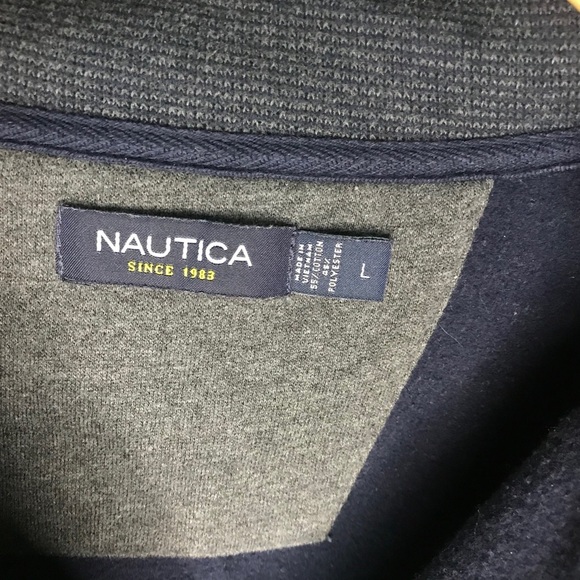 Nautica navy blue quarter-zip ribbed sweatshirt - Picture 10 of 10